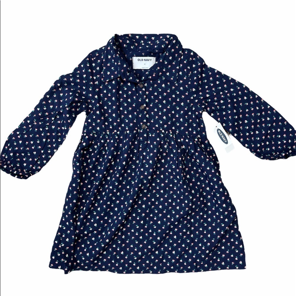 OLD NAVY GIRL FLOWER PRINT IN NAVY DRESS